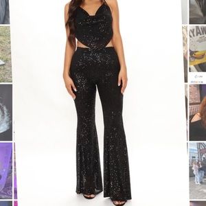 Fashion Nova Charmaine Sequin Pant Set